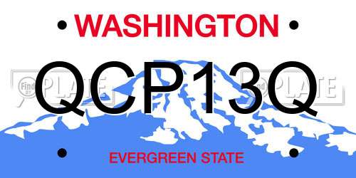 QCP13Q Washington License Plate