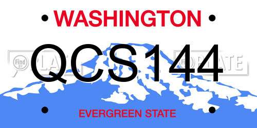 QCS144 Washington License Plate