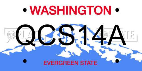 QCS14A Washington License Plate