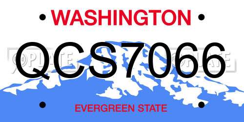 QCS7066 Washington License Plate