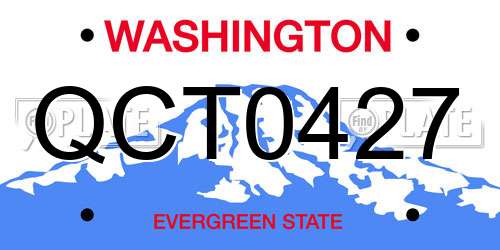 QCT0427 Washington License Plate