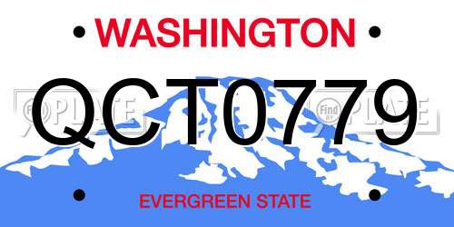 QCT0779 Washington License Plate