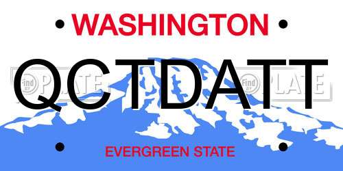 QCTDATT Washington License Plate