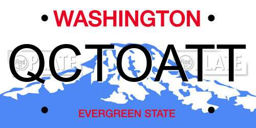 QCTOATT Washington License Plate