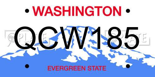 QCW185 Washington License Plate