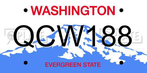 QCW188 Washington License Plate