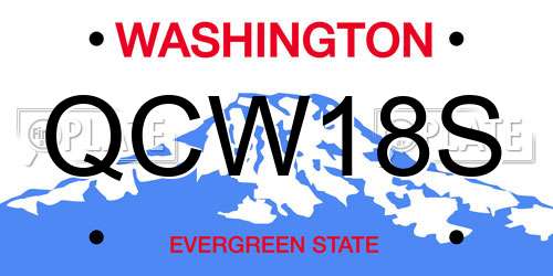 QCW18S Washington License Plate