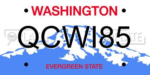 QCWI85 Washington License Plate