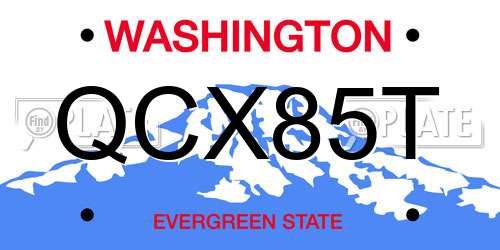 QCX85T Washington License Plate