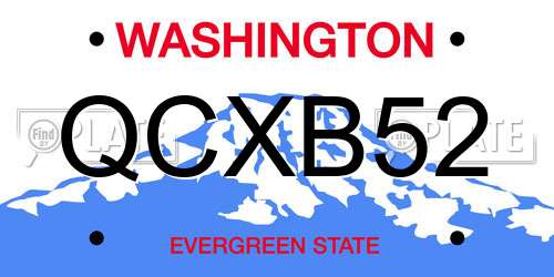QCXB52 Washington License Plate