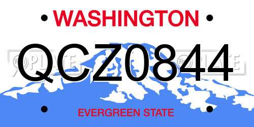 QCZ0844 Washington License Plate