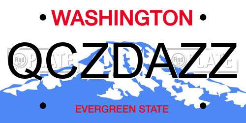 QCZDAZZ Washington License Plate