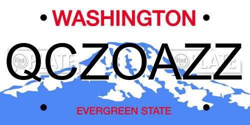 QCZOAZZ Washington License Plate