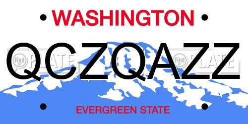 QCZQAZZ Washington License Plate