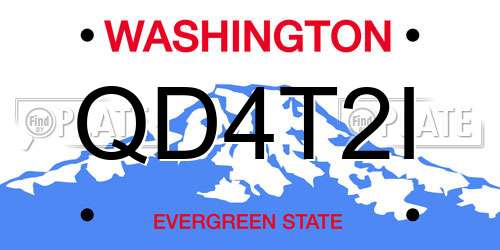 QD4T2I Washington License Plate