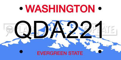 QDA221 Washington License Plate