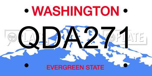 QDA271 Washington License Plate