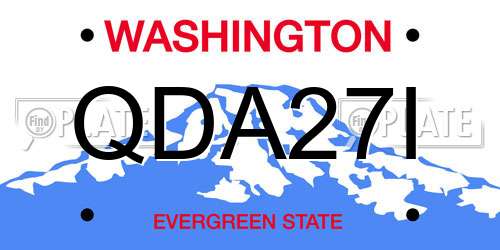 QDA27I Washington License Plate