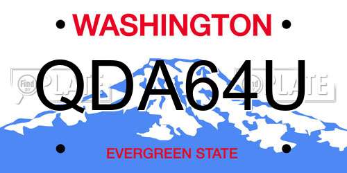 QDA64U Washington License Plate