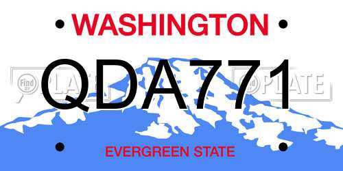 QDA771 Washington License Plate