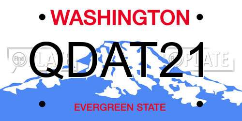 QDAT21 Washington License Plate