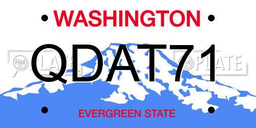 QDAT71 Washington License Plate