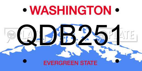 QDB251 Washington License Plate