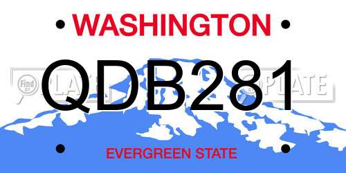 QDB281 Washington License Plate