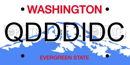 QDDDIDC Washington License Plate