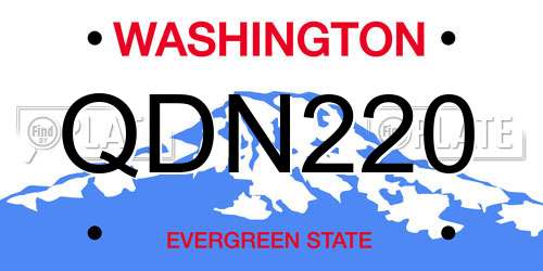 QDN220 Washington License Plate