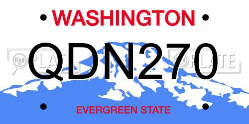 QDN270 Washington License Plate