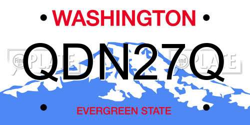QDN27Q Washington License Plate