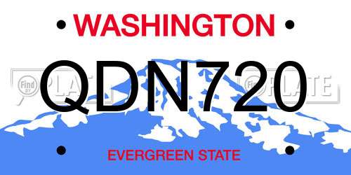 QDN720 Washington License Plate