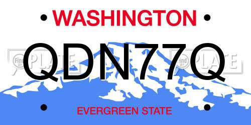 QDN77Q Washington License Plate