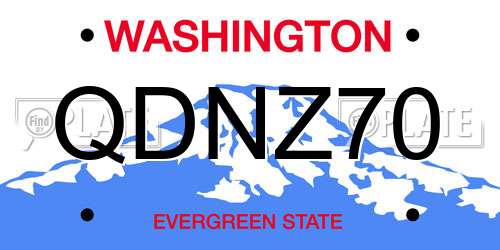 QDNZ70 Washington License Plate