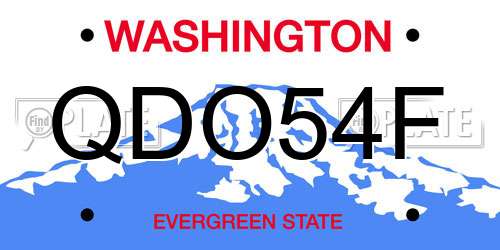 QDO54F Washington License Plate