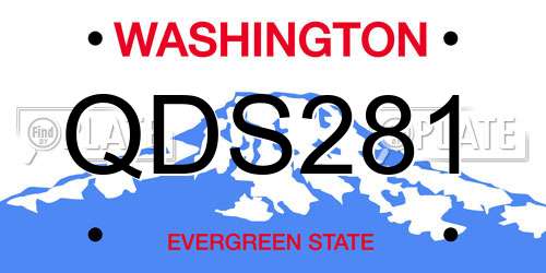 QDS281 Washington License Plate