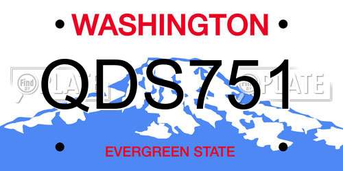 QDS751 Washington License Plate