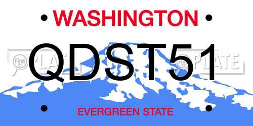 QDST51 Washington License Plate
