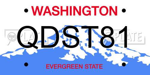 QDST81 Washington License Plate