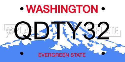 QDTY32 Washington License Plate