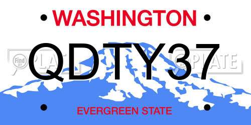 QDTY37 Washington License Plate