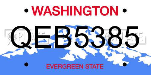 QEB5385 Washington License Plate