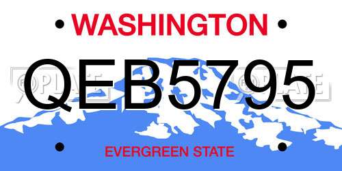 QEB5795 Washington License Plate