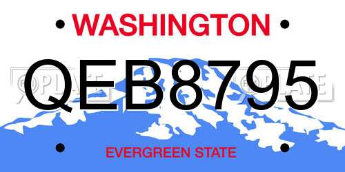 QEB8795 Washington License Plate