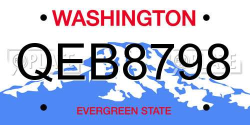 QEB8798 Washington License Plate