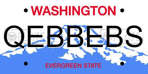 QEBBEBS Washington License Plate