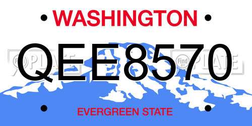QEE8570 Washington License Plate