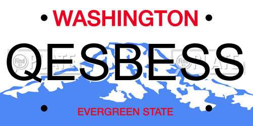 QESBESS Washington License Plate