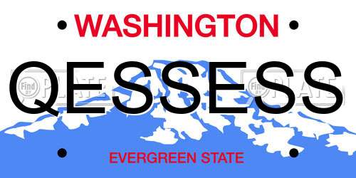 QESSESS Washington License Plate